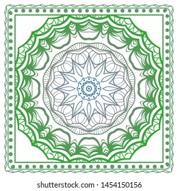Design Print For Kerchief. The Pattern Of Geometric Ornament. Vector Illustration. The Idea For Design Prints For Neck Scarves, Carpets, Bandanas.