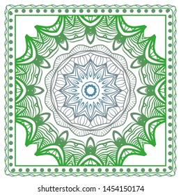 Design Print For Kerchief. The Pattern Of Geometric Ornament. Vector Illustration. The Idea For Design Prints For Neck Scarves, Carpets, Bandanas.