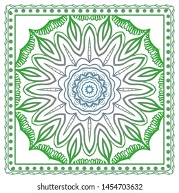 Design Print For Kerchief. The Pattern Of Geometric Ornament. Vector Illustration. The Idea For Design Prints For Neck Scarves, Carpets, Bandanas.