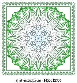 Design Print For Kerchief. The Pattern Of Geometric Ornament. Vector Illustration. The Idea For Design Prints For Neck Scarves, Carpets, Bandanas.