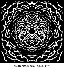 Design print for kerchief. The pattern of the mandala. Vector illustration. The idea for design prints for neck scarves, carpets, bandanas