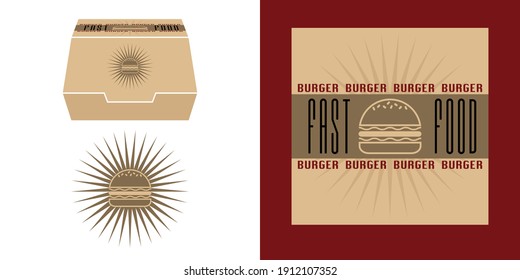 Diseño para imprimir en una caja de hamburguesa destinada al despegue. 