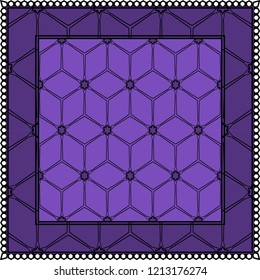 Design print. The pattern of geometric ornament. Vector illustration. The idea for design prints for neck scarves, carpets, bandanas.