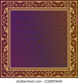 Design print. The pattern of geometric ornament. Vector illustration. The idea for design prints for neck scarves, carpets, bandanas.
