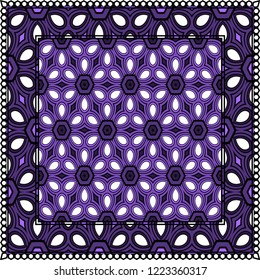 Design print. The pattern of geometric ornament. Vector illustration. The idea for design prints for neck scarves, carpets, bandanas.