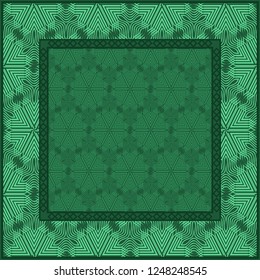 Design Print. The Pattern Of Geometric Ornament. Vector Illustration. The Idea For Design Prints For Neck Scarves, Carpets, Bandanas.