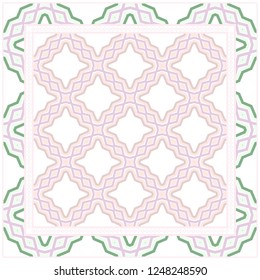 Design Print. The Pattern Of Geometric Ornament. Vector Illustration. The Idea For Design Prints For Neck Scarves, Carpets, Bandanas.