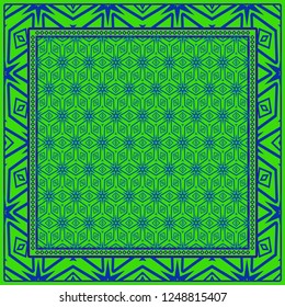 Design Print. The Pattern Of Geometric Ornament. Vector Illustration. The Idea For Design Prints For Neck Scarves, Carpets, Bandanas.