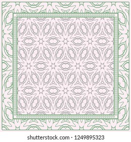 Design Print. The Pattern Of Geometric Ornament. Vector Illustration. The Idea For Design Prints For Neck Scarves, Carpets, Bandanas.