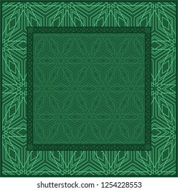 Design Print. The Pattern Of Geometric Ornament. Vector Illustration. The Idea For Design Prints For Neck Scarves, Carpets, Bandanas.