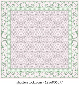 Design Print. The Pattern Of Geometric Ornament. Vector Illustration. The Idea For Design Prints For Neck Scarves, Carpets, Bandanas.