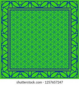 Design Print. The Pattern Of Geometric Ornament. Vector Illustration. The Idea For Design Prints For Neck Scarves, Carpets, Bandanas.