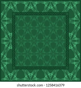 Design Print. The Pattern Of Geometric Ornament. Vector Illustration. The Idea For Design Prints For Neck Scarves, Carpets, Bandanas.