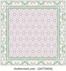 Design Print. The Pattern Of Geometric Ornament. Vector Illustration. The Idea For Design Prints For Neck Scarves, Carpets, Bandanas.