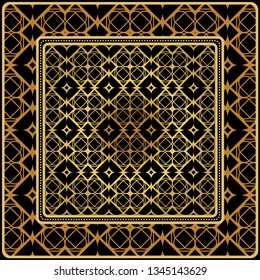 Design Print. The Pattern Of Geometric Ornament. Vector Illustration. The Idea For Design Prints For Neck Scarves, Carpets, Bandanas.