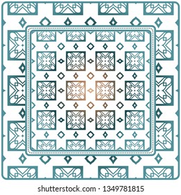 Design Print. The Pattern Of Geometric Ornament. Vector Illustration. The Idea For Design Prints For Neck Scarves, Carpets, Bandanas.
