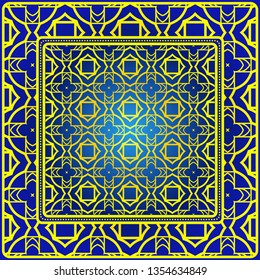 Design Print. The Pattern Of Geometric Ornament. Vector Illustration. The Idea For Design Prints For Neck Scarves, Carpets, Bandanas.