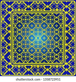 Design Print. The Pattern Of Geometric Ornament. Vector Illustration. The Idea For Design Prints For Neck Scarves, Carpets, Bandanas.
