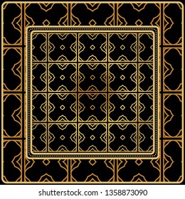 Design Print. The Pattern Of Geometric Ornament. Vector Illustration. The Idea For Design Prints For Neck Scarves, Carpets, Bandanas.