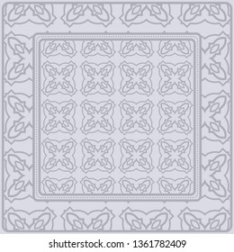 Design Print. The Pattern Of Geometric Ornament. Vector Illustration. The Idea For Design Prints For Neck Scarves, Carpets, Bandanas.