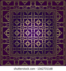 Design Print. The Pattern Of Geometric Ornament. Vector Illustration. The Idea For Design Prints For Neck Scarves, Carpets, Bandanas.