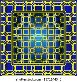 Design Print. The Pattern Of Geometric Ornament. Vector Illustration. The Idea For Design Prints For Neck Scarves, Carpets, Bandanas.
