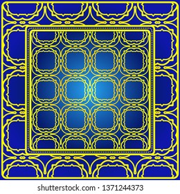 Design Print. The Pattern Of Geometric Ornament. Vector Illustration. The Idea For Design Prints For Neck Scarves, Carpets, Bandanas.