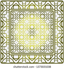 Design Print. The Pattern Of Geometric Ornament. Vector Illustration. The Idea For Design Prints For Neck Scarves, Carpets, Bandanas.