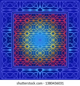 Design Print. The Pattern Of Geometric Ornament. Vector Illustration. The Idea For Design Prints For Neck Scarves, Carpets, Bandanas.