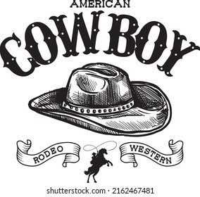 Diseño impreso para camisa. Tipografía de la música country, rodeo, vaquero