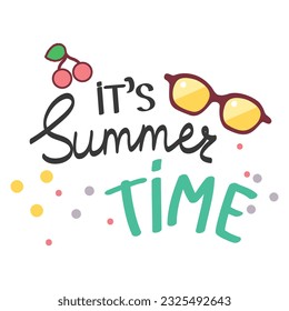 Diseño de la impresión vectorial de tiempo de verano. Frase o presupuesto para imprimir en la página o en el afiche