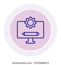 Design process color circle icon, vector, pixel perfect, illustrator file