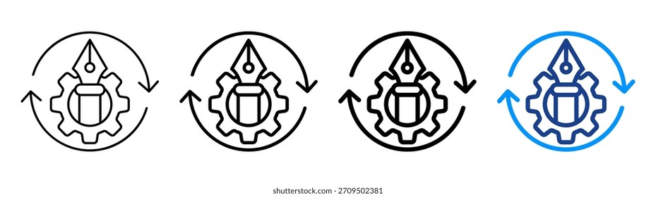 Design Process Icon Different Outline Collection Set