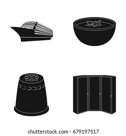 design, production, cafe and other web icon in black style.cabinet, corner, wood, icons in set collection.