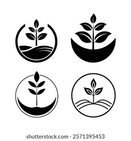 Design a professional, branded, and meaningful logo that visually narrates the journey of growth from a seed to a plant. The logo should symbolize natural growth and development, inspired by the image