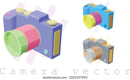 A design of a professional photography camera in a polygonal style