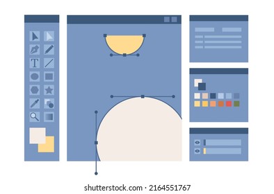 Design program concept. Graphic designer. Web design, web development icon. Vector flat illustration 
