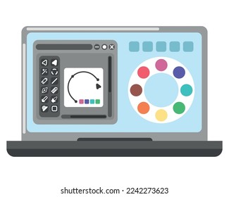 programa de diseño aislado en icono de laptop