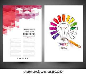 Design of progress bar, loading creativity. Vector web and mobile interface template.  Abstract vector brochure, Web sites, page, leaflet,  logo and text separately