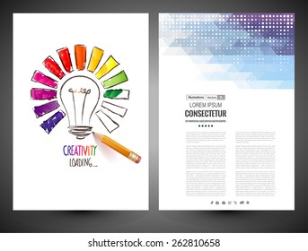 Design of progress bar, loading creativity. Vector web and mobile interface template.  Abstract vector brochure, Web sites, page, leaflet,  logo and text separately