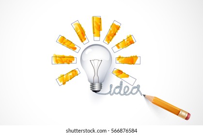 Design of progress bar, loading creativity.Lamp.