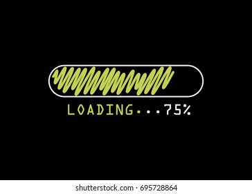 Design of progress bar, loading. Light loading idea concept. Bar sign concept. Illustration design isolated over white
