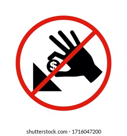 Design of prohibited insert coin sign