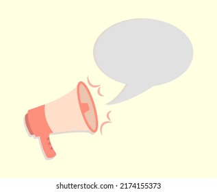 design for promotion with speaker shape and text bubbles on isolated background