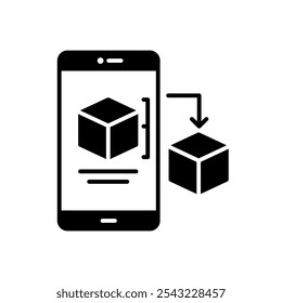 Design prototype icon on smartphone and 3d print
