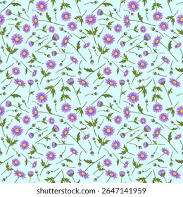 Projetar flores roxas para decorar padrões, materiais, objetos, superfícies, têxteis, etc.