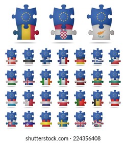 design a puzzle pieces flag europe 