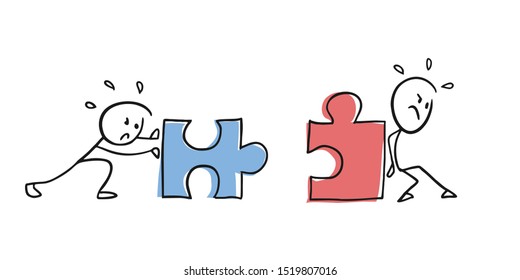 design of puzzle teamwork illustration