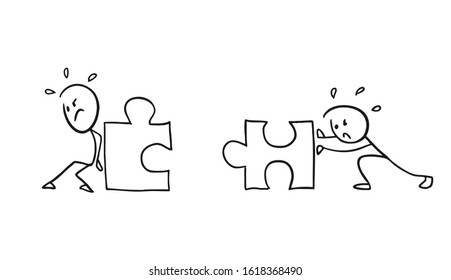 design of puzzle teamwork illustration