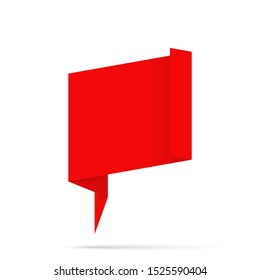 Design Quote speech bubble paper origami for message isolated on white background. shapes graphic textbox quotation mark for comment dialogue app template with author signature. Quote bubble frame.